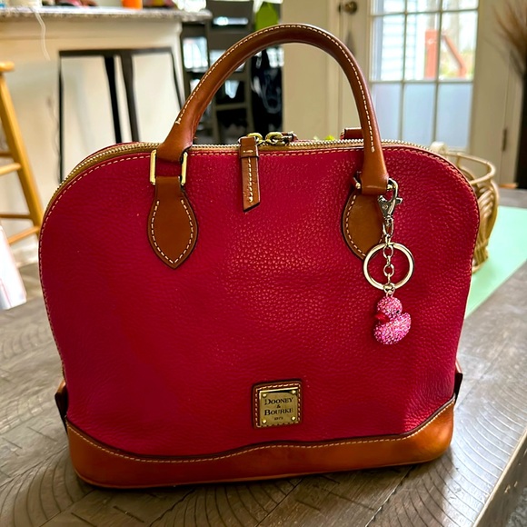 Dooney & Bourke Pink Pebble Grain Zip Zip Dome Satchel - Picture 1 of 7